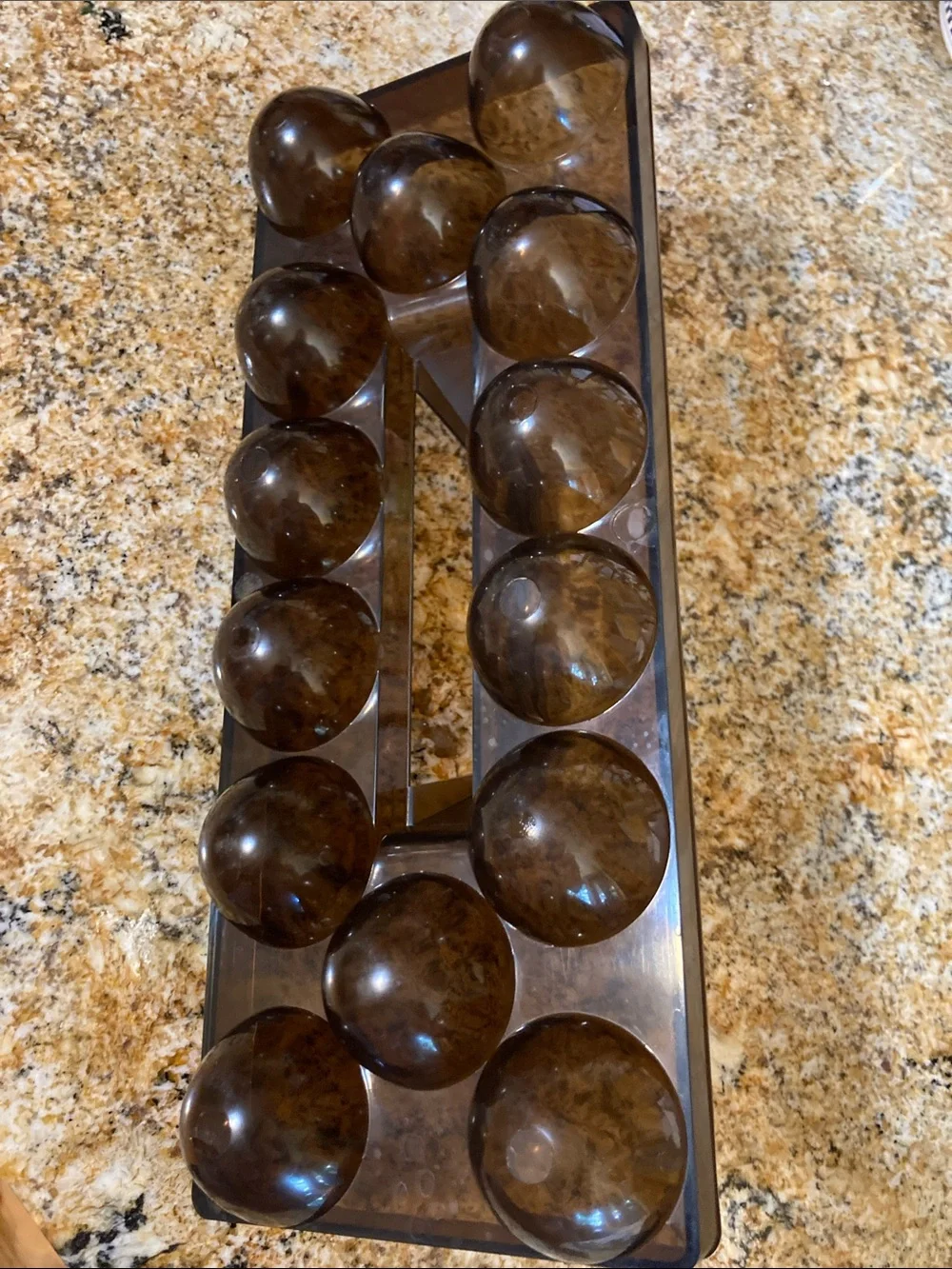 Vintage Smoked Brown Plastic Egg Tray Organizer